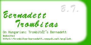 bernadett trombitas business card
